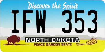 ND license plate IFW353