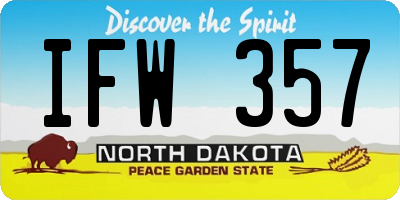 ND license plate IFW357