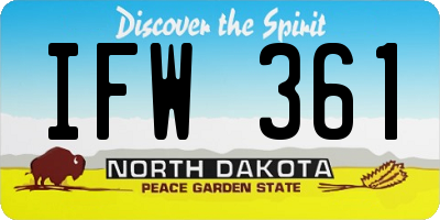 ND license plate IFW361