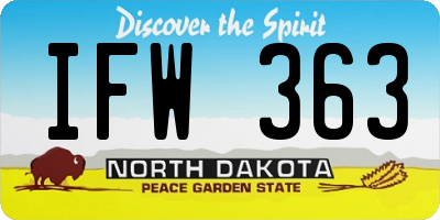 ND license plate IFW363