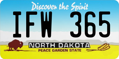 ND license plate IFW365