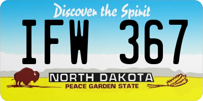 ND license plate IFW367