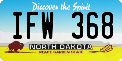 ND license plate IFW368