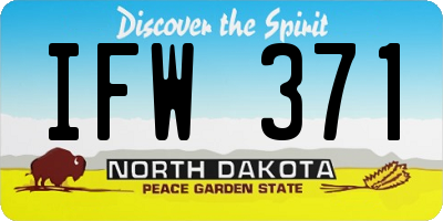 ND license plate IFW371