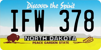 ND license plate IFW378