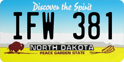 ND license plate IFW381