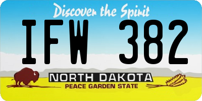 ND license plate IFW382