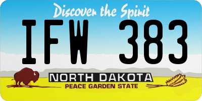 ND license plate IFW383