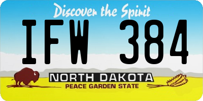 ND license plate IFW384