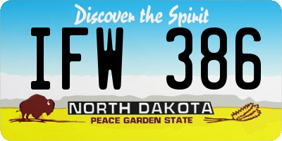 ND license plate IFW386