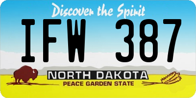ND license plate IFW387