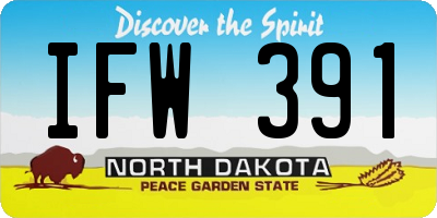 ND license plate IFW391