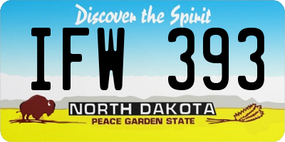 ND license plate IFW393