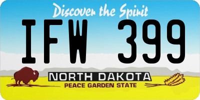 ND license plate IFW399