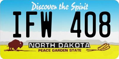 ND license plate IFW408