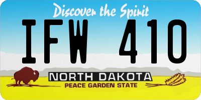 ND license plate IFW410