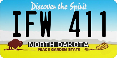 ND license plate IFW411