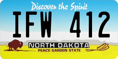 ND license plate IFW412