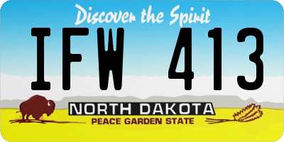 ND license plate IFW413