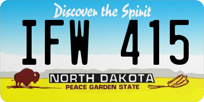 ND license plate IFW415