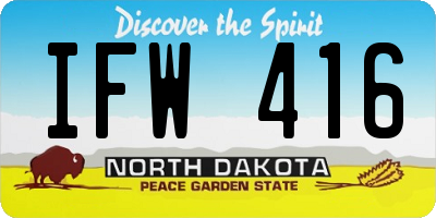 ND license plate IFW416