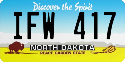 ND license plate IFW417
