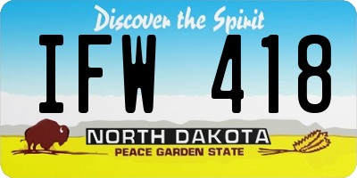 ND license plate IFW418