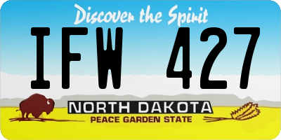 ND license plate IFW427
