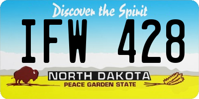 ND license plate IFW428