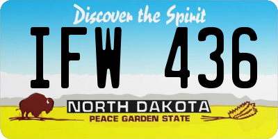 ND license plate IFW436