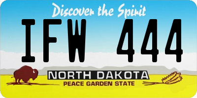 ND license plate IFW444
