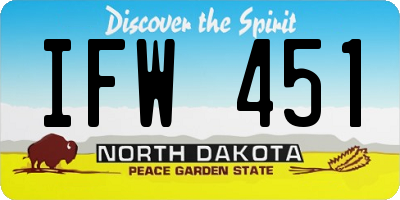 ND license plate IFW451