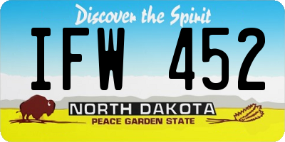 ND license plate IFW452