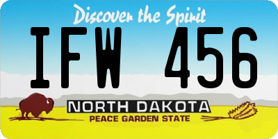ND license plate IFW456