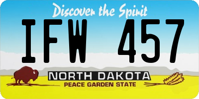 ND license plate IFW457