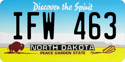 ND license plate IFW463