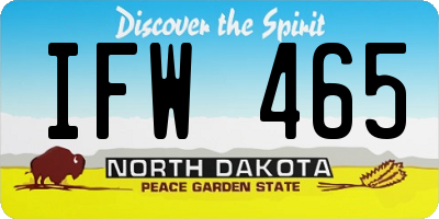 ND license plate IFW465