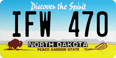 ND license plate IFW470