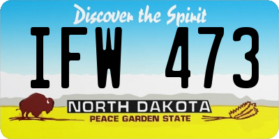 ND license plate IFW473