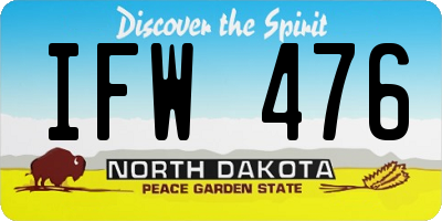 ND license plate IFW476
