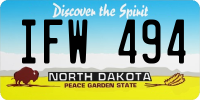 ND license plate IFW494
