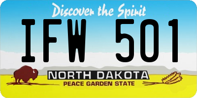 ND license plate IFW501
