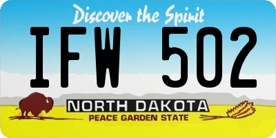 ND license plate IFW502