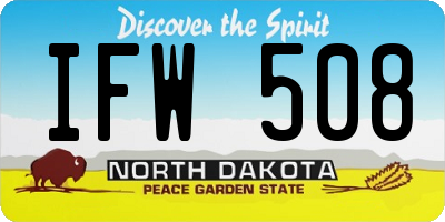ND license plate IFW508
