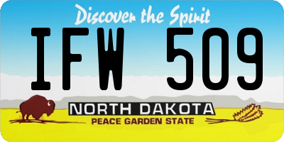 ND license plate IFW509