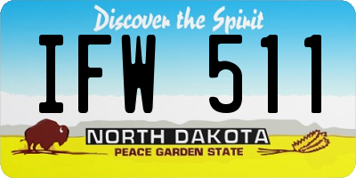 ND license plate IFW511