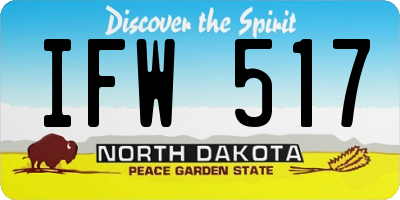 ND license plate IFW517