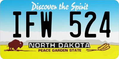 ND license plate IFW524