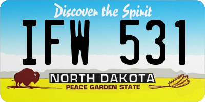 ND license plate IFW531