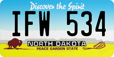 ND license plate IFW534